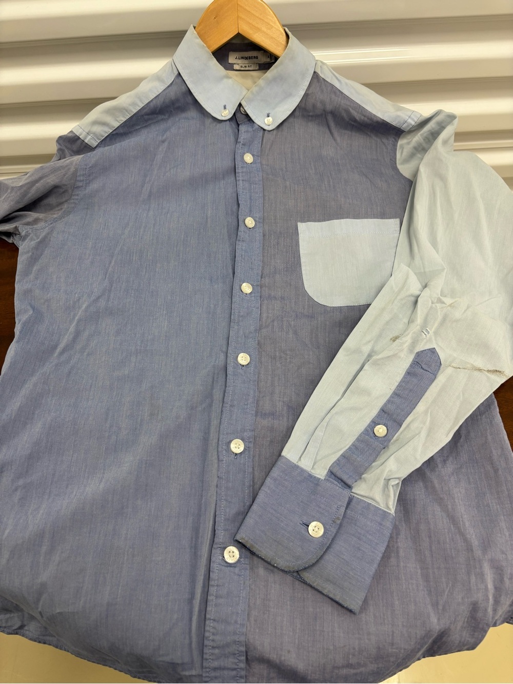 Men's J Lindeberg prototype patchwork Shirt - Picture 2 of 5
